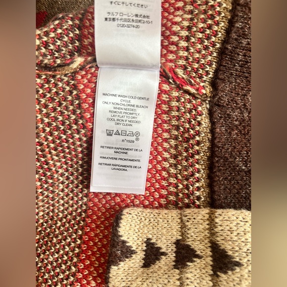 Lauren Ralph Lauren Red and Brown Patterned Cardigan - Picture 16 of 16